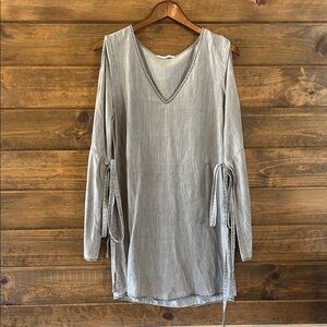 Fringe Collection Gray V-Neck Tunic
